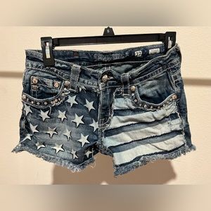 American Flag Miss Me Shorts
